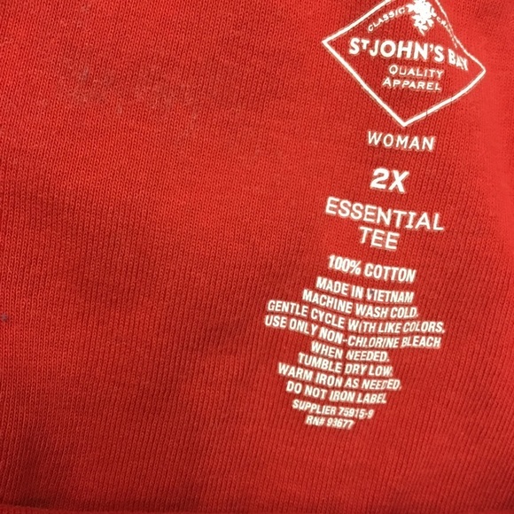 ST Johns Bay 2X red essential short sleeve tee - Picture 4 of 11